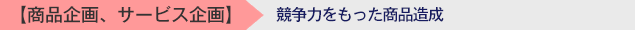 【商品企画、サービス企画】　～競争力をもった商品造成